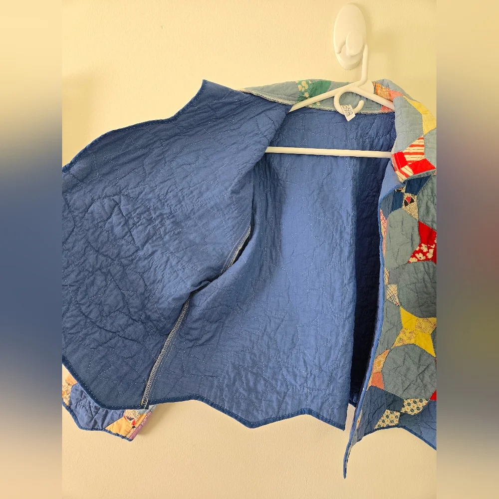 NWOT Vintage Quilt Coat Upcycled Patchwork Quilted Jacket - Picture 5 of 7